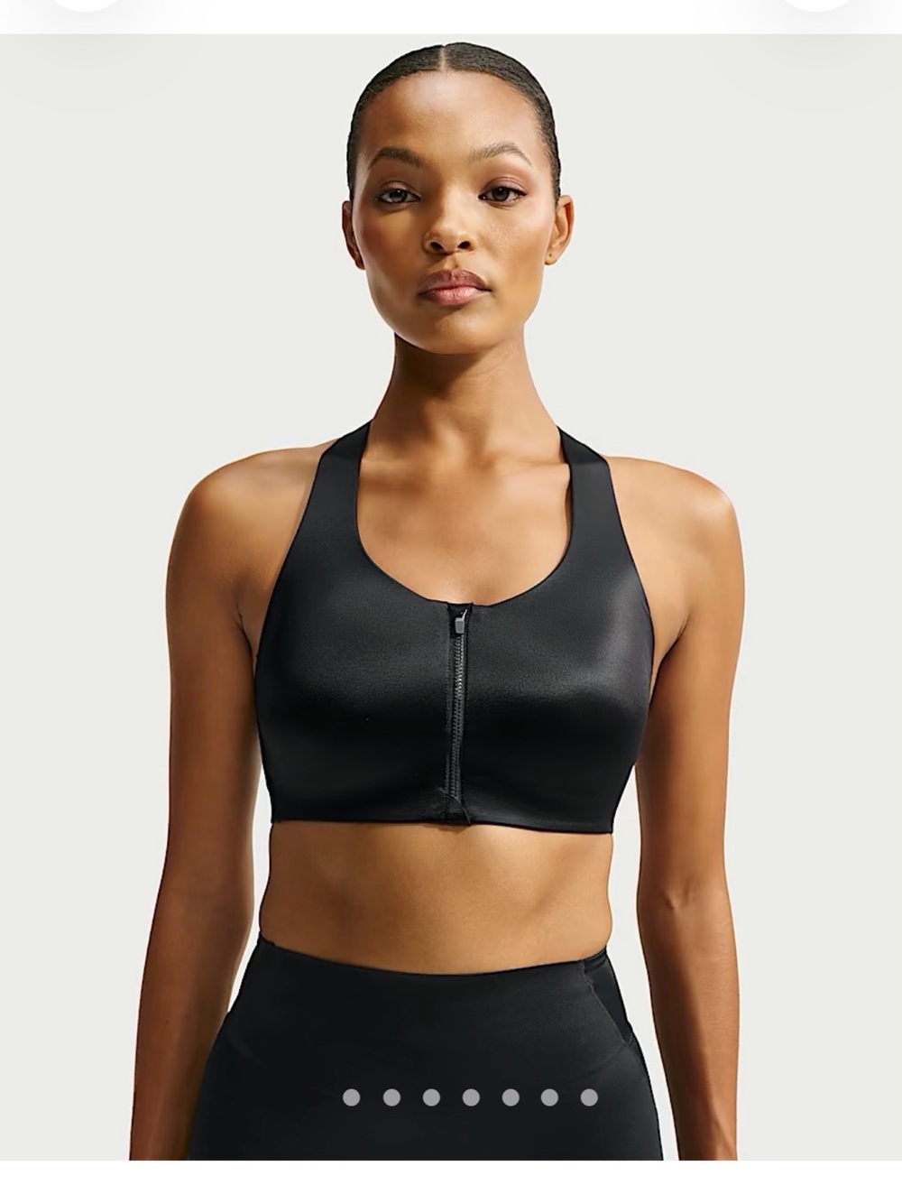 NWOT SKIMS Black Front Zip Racerback Crop Sports Bra